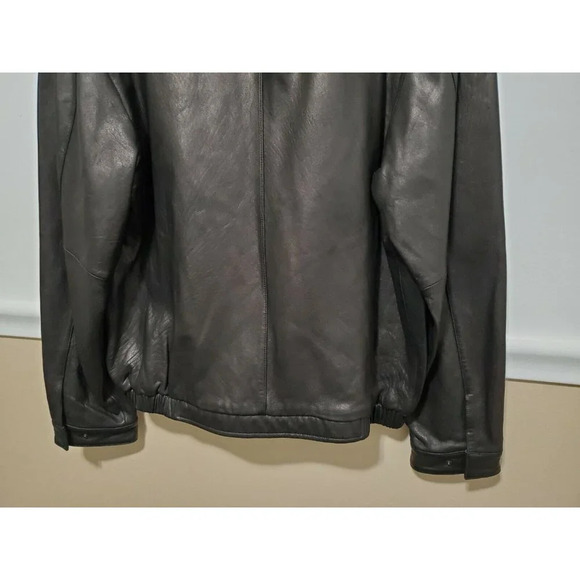 Vintage Mens Black Leather Jacket by Reilly Olmes Collection Size M As Is - Picture 8 of 12